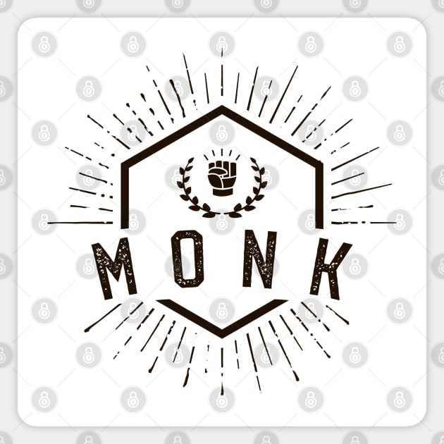 Monk Player Class - Monks Dungeons Crawler and Dragons Slayer Tabletop RPG Addict Sticker by pixeptional